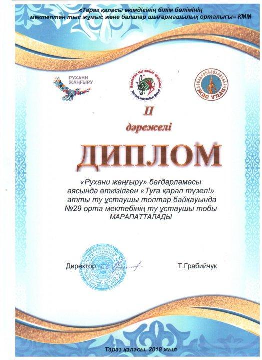 "Туға қарап түзел" ту ұстаушы топтар байқауы