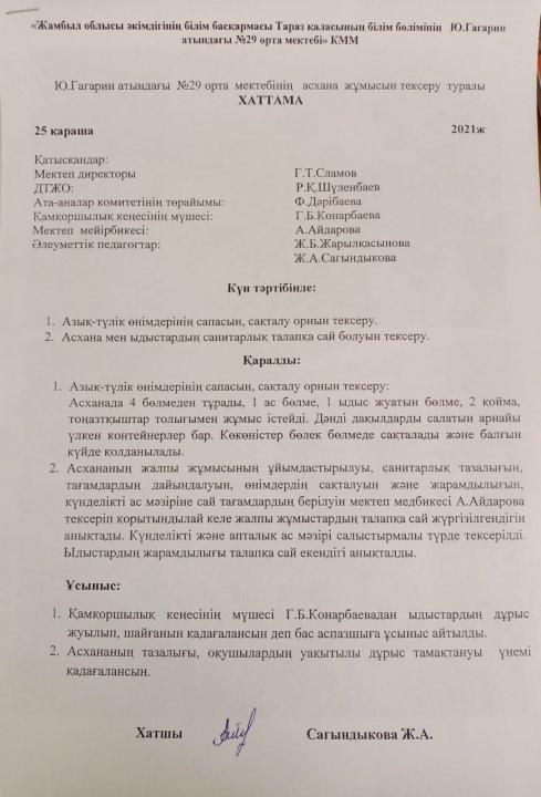 25 қараша 2021 жыл Брокераж комиссиясының хаттамасы