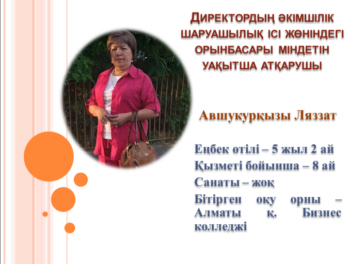 Директордың шаруашылық ісі жөніндегі орынбасары