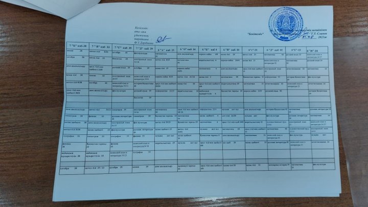 Сабақ  кестесі  ІІ ауысым 2023-2024 оқу  жылы