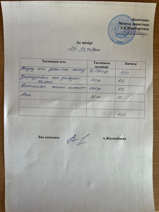 01.04.2025ж БІР КҮНДІК  АС МӘЗІРІ.МЕНЮ